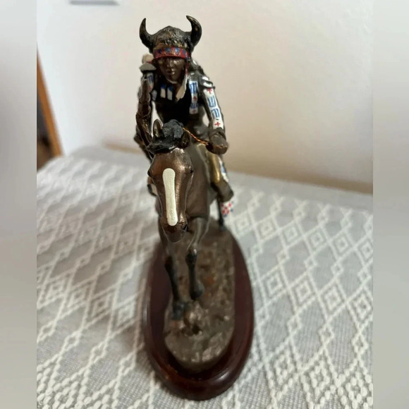 Spirit of the Plains by Chuck Ren, Hamilton Collection 1993. Warrior with Spear. - Picture 5 of 8